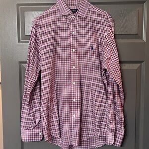 Polo Ralph Lauren magenta checkered casual button down M slim fit
